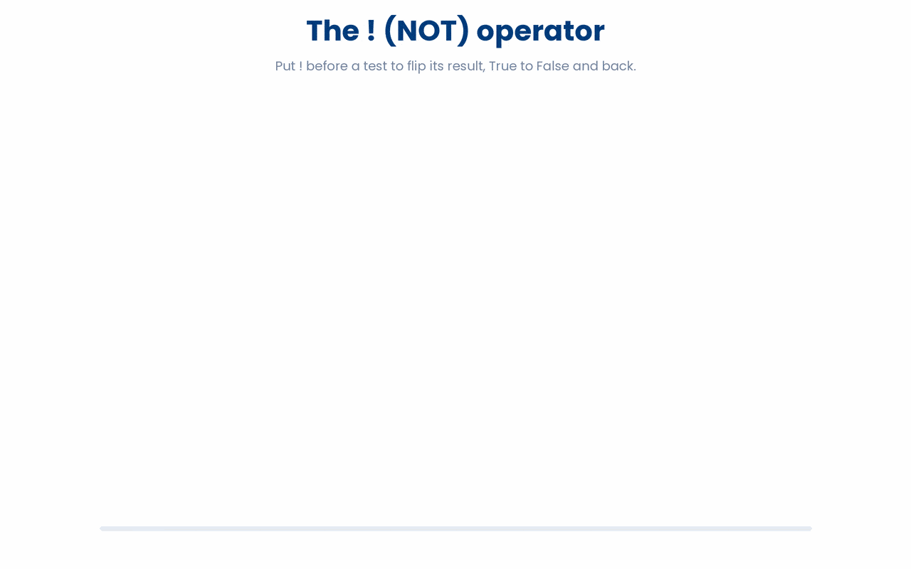 The ! operator inverts a bash test, so [[ ! -d output ]] is true exactly when output is not already a directory, letting one script create the folder once and then safely skip it on every later run.