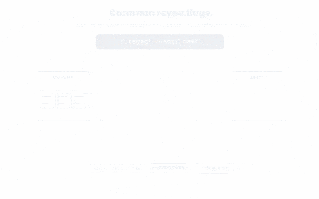Common rsync flags do not change that it copies a source to a destination, they change how it copies