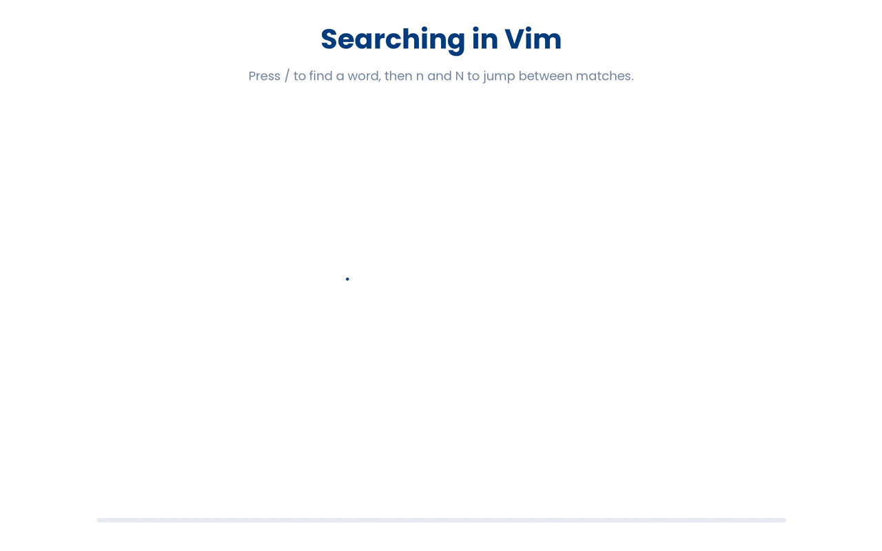 In Vim, /word then Enter finds the first match, and n and N then step forward and backward through every occurrence.